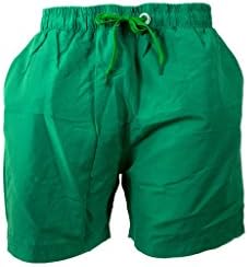 Mens Funky Retro Bright Vibrant Colour Mesh Lined Swim Shorts Swimming Beach Holiday Trunks Shorts Green X Large