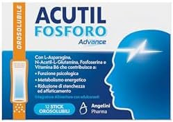 Acutil Fosforo Advance, Integratore Alimentare con Vitamina B6, L-Asparagina, Fosfoserina e L-Glutammina, Contribuisce a Rimanere Concentrati e a Ragionare con la Giusta Lucidità, 12 Stick Orosolubili