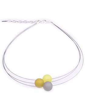 3-strängige Polariskette “Leonie”, Halsreif mit drei 14mm Polarisperlen, handgefertigt von Adi-Modeschmuck in...