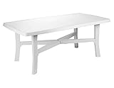 mesas y sillas de jardin blancas - Medida:180x100x72 cm. SATURNIA 8330105 - Mesa Resina Blanca 180X100Cm