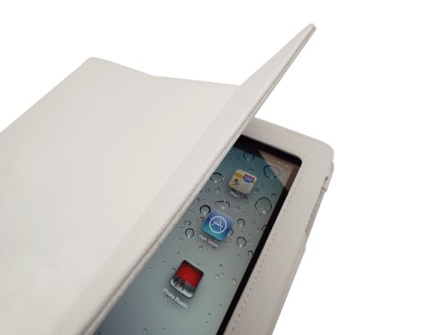 Case für ‚Das neue iPad‘ 3 – G-HUB WEIß GeniusCover Tasche Folio für das neue iPad HD 3rd Generation iPad freigegeben März 2012, mit integrierter Standfunktion und magnetischen Schlaf Sensor. Auch kompatibel mit Apple iPad 2. Jetzt mit BONUS-Geschenk: G-HUB ProPen Stylus. - 3