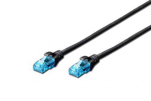 DIGITUS DK-1512 – 100/BL – Netzwerkkabel (CAT5e, U/UTP (UTP), RJ-45, RJ-45, Männlich/männlich, Schwarz)