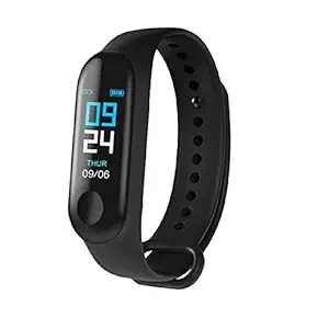 SHOPTOSHOP M3G Smart Band Fitness Tracker Watch with Heart Rate, Activity Tracker Body Functions Like Steps Counter, Calorie Counter, Heart Rate Monitor LED Touchscreen (Black)