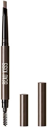 Beau Kiss Sculpting Eyebrow Pencil Waterproof Formula with Eyebrow Brush – 0.01 Ounce (0.25g) (Dark Brown)