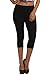 Frenchtrendz Black Cotton Spandex Capri for Women RS.399.00