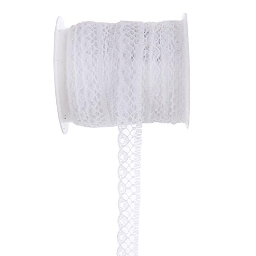 Spitzenband, 9 mm breit, 5 m lang, weiß