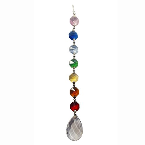 Etwas finden verschiedene Amrita Chakra Crystal mit 20 cm Lichterkette Tropfen mit Geschenk-Box, Bambus, mehrfarbig