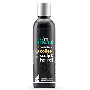 mCaffeine Coffee Scalp & Hair Oil (200ml) for Boosting Hair Growth | With Redensyl and Argan Oil | Lightweight & Non Sticky | Strengthens Hair and Nousrishes Scalp | SLS Free