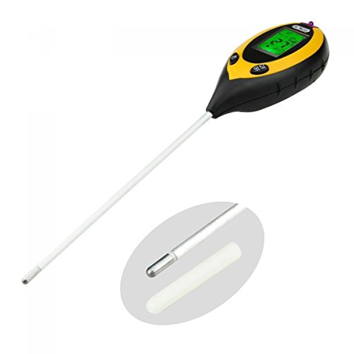 Dr.Meter Feuchtemesser Boden Feuchtigkeitsmesser Messgerät Garten Feuchtigkeitsmessgerät für Gartenbau, Landwirtschaft, Indoor Outdoor-Einsatz (4-in-1 Advanced Version). – Testbodenfeuchte, Boden pH-Wert, Bodentemperatur und Intensität des Sonnenlichtes Via Probe - 3