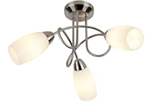 Qazqa - Klasyczna lampa sufitowa stalowa 3 światła - Fortress - E14 | 3 światło - Metal - Odpowiednie dla Oświetlenie wewnętrzne,Jadalnia,Przedpokój/Antresola,Kuchnia,Sypialnia,Salon