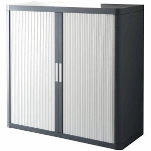 Preisvergleich Produktbild Paperflow Rollladenschrank BxTxH 110x41,5x104,5cm 2 Böden anthrazit / grau