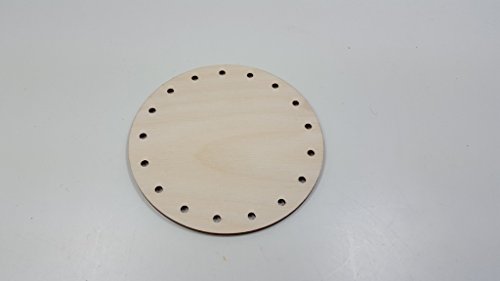 3 Peddigrohr Böden 9 cm rund, mit Handmade Holzlabel - 4