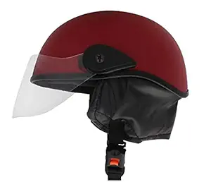 Western Era Stylish Half Face Helmet for Kids || Baby Safety and Comfort || (3-12 Years) (Red Matte)