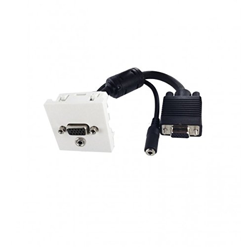 Neklan 2051020 0.2m VGA (D-Sub) + 3.5mm VGA (D-Sub) + 3.5mm Negro, Color blanco cable VGA - Cables VGA (0,2 m, VGA (D-Sub) + 3.5mm, VGA (D-Sub) + 3.5mm, Hembra, Hembra, Negro, Blanco)