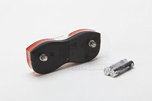 Drehflex® Formschöne LED Rückleuchte / Reflektor für den Gepäckträger, zum Anschrauben. Batterie betrieben - 3