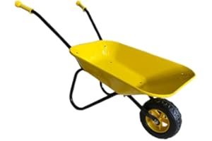 ASC Brouette en métal pour Enfant - Jouet, Ferme, Jardinage - Jaune/Noir