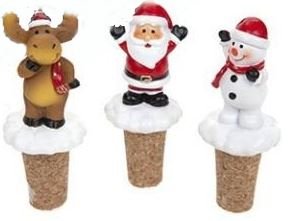 Polyresin Christmas Wine Stoppers Santa/Snowman/Reindeer Bottle Cork Party Drink Bar Plug Sealer Only ONE Piece Supply