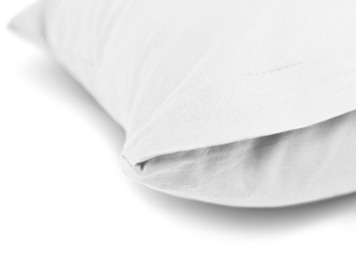 Renforcé-Kissenbezüge im Doppelpack – 100% Baumwolle – schlicht und edel im Design, in 8 Uni-Farben, 40 x 80 cm, weiß - 4