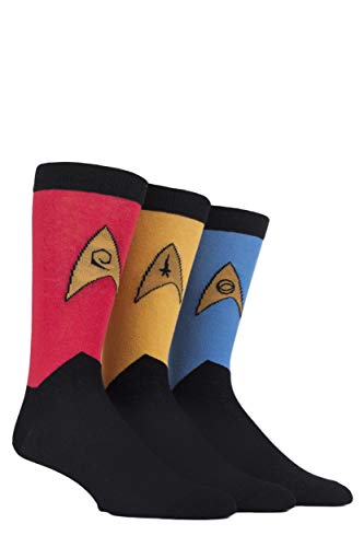 Film & TV SockShop Star Trek Uniformes Chaussettes en coton - 3 paires - Assorti 40-45