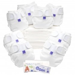Bambino Mio Miosoft Two-Piece Reusable Nappy - Birth to Potty Pack, white