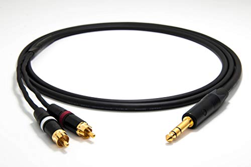 Mogami 2534 Quad HiFi Y-Audiokabel | Neutrik Gold 6,3mm TRS klinke - Cinch RCA | HiFi, 0,5 m