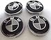 Produktbild X4 BMW Schwarz & Weiß Carbon Effekt Alufelgen Mitte Nabendeckel Kappen Radkappen 68 mm E39 E60 F10 F12 F20 F30 F32 G11 G30 x1 X3 X4 X5 X6 1 3 4 5 6 7 Series M3 M5 M6 Z3 Z4 und weitere Modelle