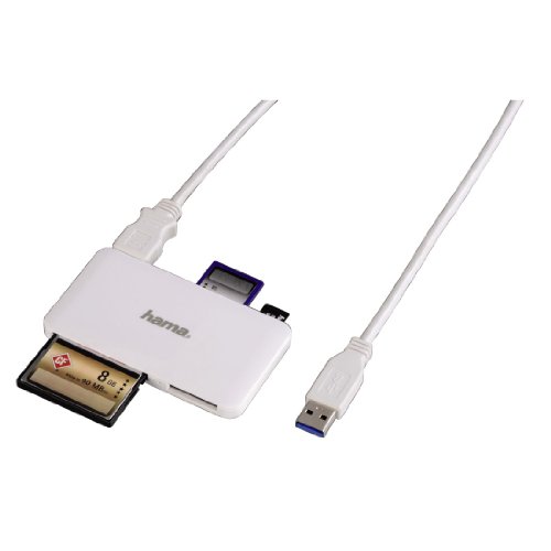 Hama Kartenleser „Slim“, UDMA/UHS-I fähig, (u.a. microSD/SDHC, SD/SDHC, CF Typ I, MMC, USB 3.0), weiß - 4