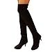 Produktbild Geili Damen Overknees Stiefel mit Spitze Absätze Frauen Elegante Wildleder Plateau High Boots Winterschuhe Langschaft Med Heels Winterstiefel Stöckelschuh Abendschuhe 36-41