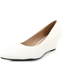 AgeeMi Shoes Mujer Puntera EN Punta Cerrada Sólido Sin Cordones Cuña de Salón