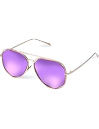 Duduma Gafas de Sol Aviador Polarizadas Manera con Lente Plana y el Marco del Metal Vintage Baratas para Mujeres y Hombres 0713