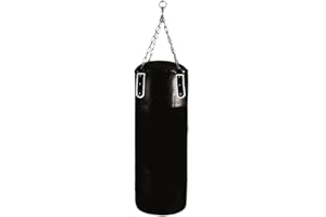 TECNOFIT - Sacco Boxe Leather Pro Vuoto 30-40-50 kg in Ecopelle con Catene, Cuciture Incrociate e Rivetti per Aumentarne la Resistenza - 110x40 cm
