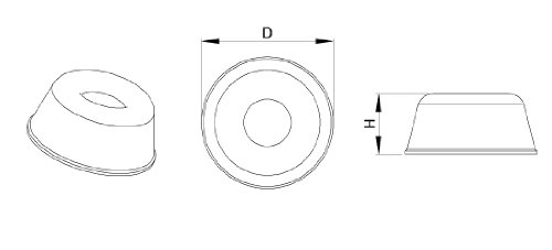 ajile – 4 Stücke – Selbstklebende RUNDE PLASTIKFÜSSE/DÄMPFER 22.3 x 10.2 WEISS Anschlagdämpfer Möbel Türen Haushaltgeräte Elektronikgeräte - 2