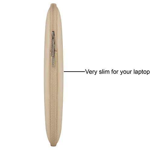 MOSISO Wasserresistente Lycra Laptop Hülsen Beutel Abdeckung für 13-13.3 Zoll MacBook Pro, MacBook Air, Notebook mit kleinem Kasten Fall, Aprikose - 6