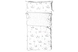 Composición 100% algodón BURRITO BLANCO Saco Nórdico Infantil 007 100% Algodón con Un Diseño de Casitas y Graciosos Animalitos de 90x190cm hasta 90x200cm/Saco Nórdico 90 con Cremallera, Colores Gris y Rosa