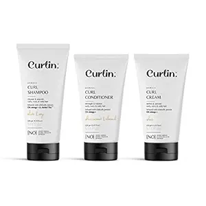 Curlin Curly Hair Shampoo (200g) + Conditioner (150g) + Curl cream (150g) - Pack of 3