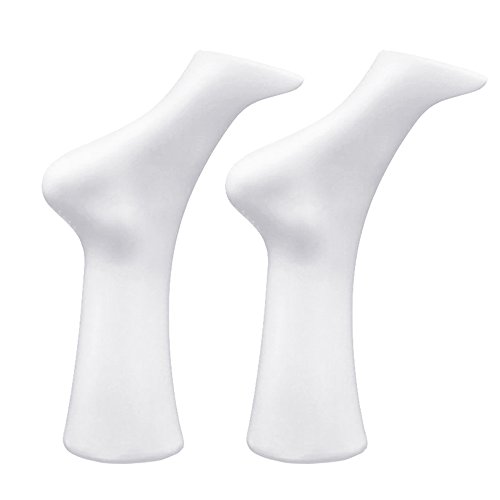 2 Stück Weiblicher Kopf Simulierten Plastikfuß Söckchen Kurz Strumpf Display Mannequin-Fuß-Modell