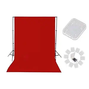 WORLD LOOK 8 x12 FT chromakey red LEKERA Backdrop Photography Background with Free Carry Bag and 5 Memory Card CASE
