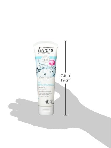 lavera 2in1 Reinigungsmilch basis sensitiv ∙ Sanft & gründlich ∙ Entfernt Make-Up schonend ∙ Gesichtsreinigung ∙ vegan ✔ Bio ✔ Naturkosmetik ✔ Natural ✔ Kosmetik Gesichtspflege 1er Pack (1×125 ml) - 4