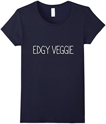 Women's Edgy Veggie vegan plant Animal eater Right activist T shirt Medium Navy