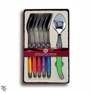 Laguiole I7211P6-NT Kasten mit 6 Suppenlöffeln in 6 Pastellfarben