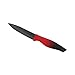 Produktbild axentia Keramikmesser Sorrel, Hochwertig verarbeitetes Küchenmesser mit Besonders scharfer Klinge in Schwarz, Messer mit Rot-Schwarz verlaufendem Softgriff, Klingenlänge: ca. 12 cm