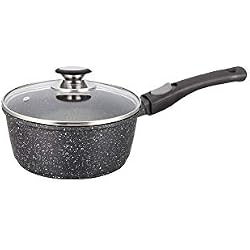 Napoleon Casserole 18 cm Tous Feux Dont Induction, avec Manche Amovible et Couvercle en Verre, sans PFOA, Fonte d'Aluminium Revêtement Anti-adhérent en Greblon C3 de Technologie Allemande