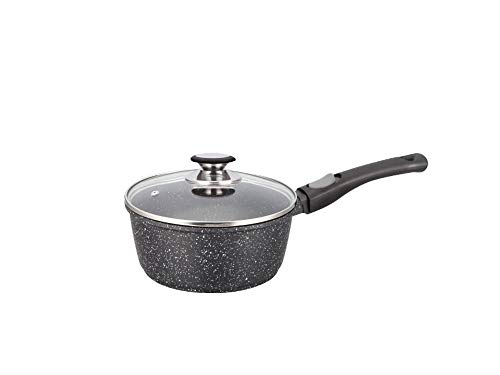 Napoleon Casserole 18 cm Tous Feux Dont Induction, avec Manche Amovible et Couvercle en Verre, sans PFOA, Fonte d'Aluminium Revêtement Anti-adhérent en Greblon C3 de Technologie Allemande