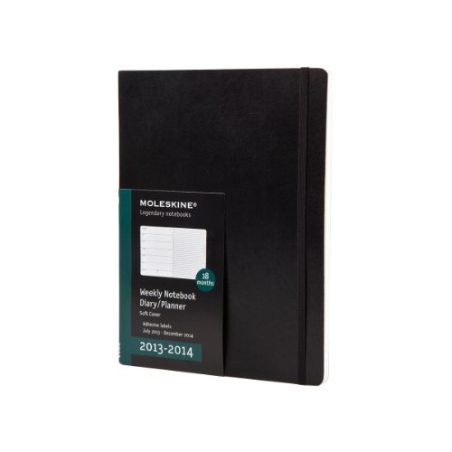 Moleskine Quaderno Settimanale 2013/2014, 18 Mesi, Grande, Nero libro