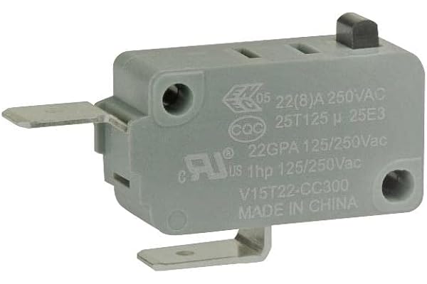 MICROSWITCH, SPST, kolv, 22A, 250VAC, mikrobrytare, strömbrytare, tryckknapp, brytare, tryckknappsbrytare, antal. 1