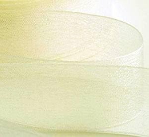 finribpaq 50 Yard Roll of 20mm Sheer Organza Ribbon 46 Metres Wedding (CREAM)
