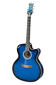 Kordz Luana Blue 41 Inch Rosewood Fretboard Acoustic Guitar With Bag,Strap,1 Set of Extra Strings and 2 Picks