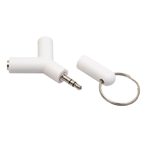 Tefamore Adaptador De 3,5 mm Stereo Audio Y-Splitter 2 Hembra a 1 Cable Macho Para Auriculares (Blanco)