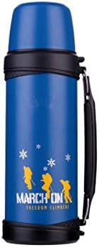 Thermos，Car Vacuum Flask，Large Portable Travel Pot，Stainless Steel Insulated Water Bottle，Leak Proof Coffee Tumbler，Outdoor Vacuum Warming Cup With Isulating Plastic Drinking Mug（32 Oz/1L） (Blue)