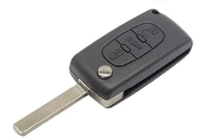 CAR PASSION Guscio Chiave Telecomando CITROEN C2 C3 C4 C5 COMPATIBILE CON PEUGEOT 107 207 307 407 308 409 407 607 FIAT SCUDO Ulysse Cover Scocca Ricambio 3 Tasti Riparazione Sostituzione Lama Vergine CE523
